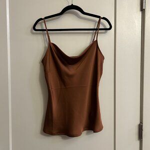 NWOT Express Satin Cowl Neck Cami in Rust